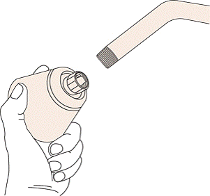Remove shower head from the shower arm by turning it counterclockwise