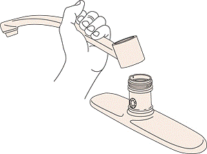 Gently rotate and lift off the spout.